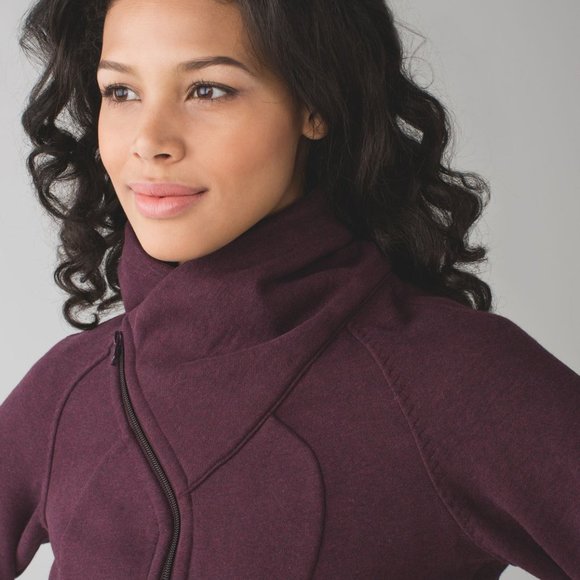 Lululemon High Collar Cozy Cuddle Up Jacket Heathered Bordeaux Drama 6 - Picture 7 of 8